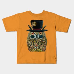 Professor Owl The Steampunk Scientist Kids T-Shirt